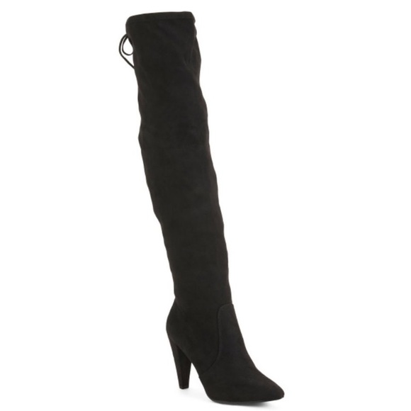 FRENCH CONNECTION Black Faux Suede Over the Knee Jordan Boot - Picture 2 of 16